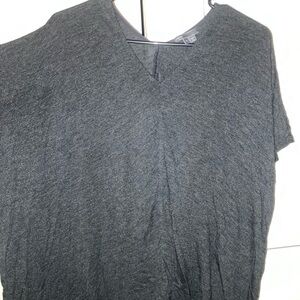 Vince Charcoal V-Neck Short Sleeve Top